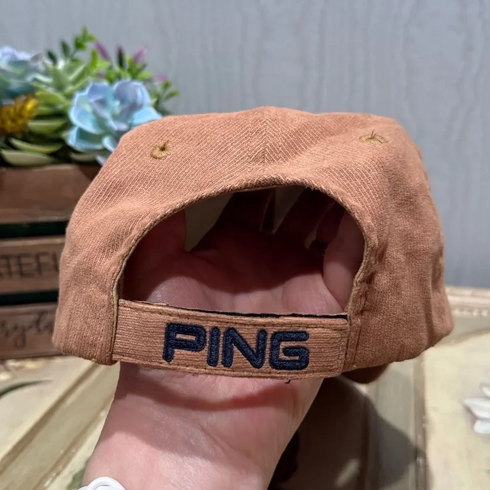 Vintage Ping Golf Corduroy Hook and Loop Adjustable Cap Hat Unisex